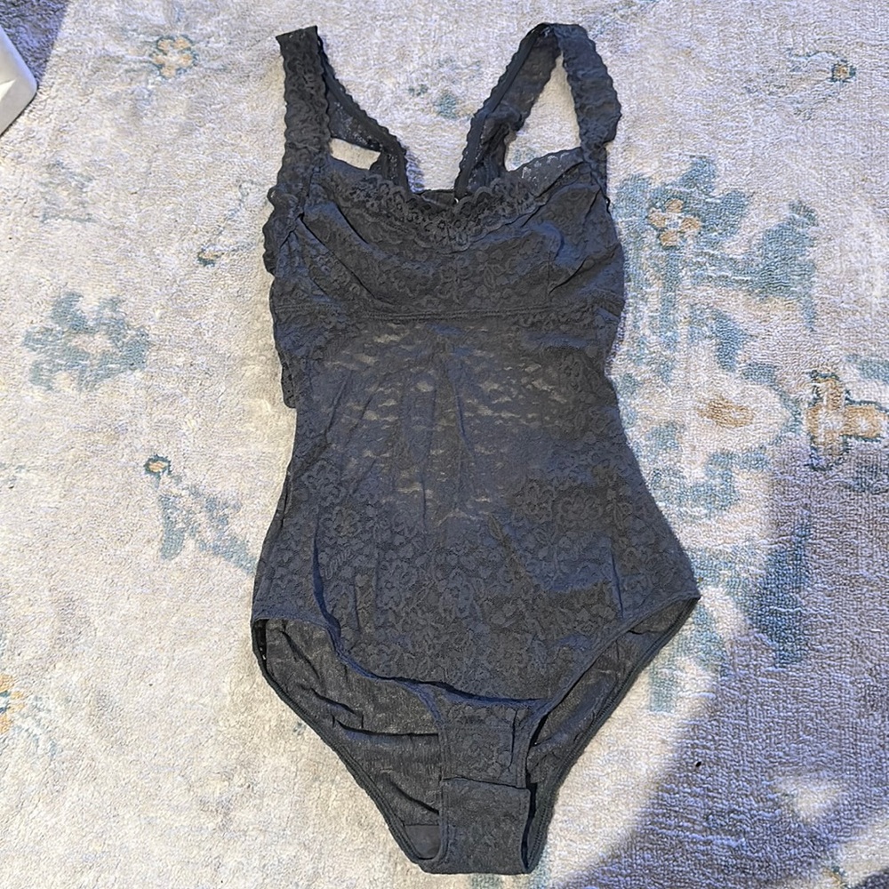 Grey lace bodysuit